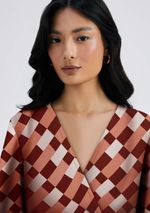 Vestido Curto Estampado Em Viscolinho