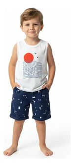 Conjunto Infantil Menino Em Algodão Estampado