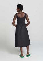 Vestido Midi Evasê Com Franzidos