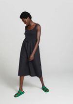 Vestido Midi Evasê Com Franzidos