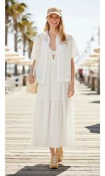 Vestido Midi Decote V + Top Avulso