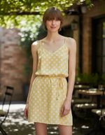 Vestido Regata Em Tecido De Viscose Com Amarração