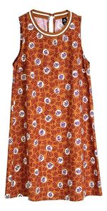 Vestido Curto Em Tecido De Viscose Sarjada Estampado
