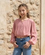 Blusa Infantil Menina Manga Longa Cropped