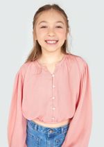 Blusa Infantil Menina Manga Longa Cropped