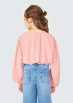 Blusa Infantil Menina Manga Longa Cropped