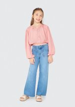 Blusa Infantil Menina Manga Longa Cropped