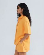 Camisa Feminina Manga Curta Em Linho
