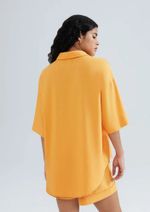 Camisa Feminina Manga Curta Em Linho