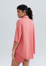 Camisa Feminina Manga Curta Em Linho