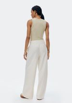 Calça Feminina Wide Leg Com Linho