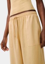 Calça Feminina Reta Com Linho E Cintura Alta