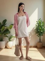 Vestido Curto Em Viscose Creponada