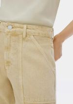 Calça De Sarja Feminina Cargo Reta Cintura Média