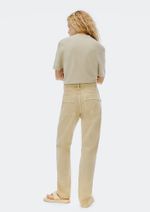 Calça De Sarja Feminina Cargo Reta Cintura Média
