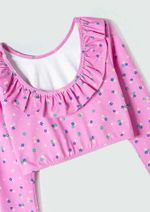 Biquíni Infantil Cropped Estampado Com Babados