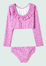 Biquíni Infantil Cropped Estampado Com Babados