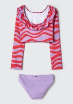 Biquíni Infantil Cropped Estampado Com Babados