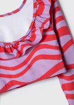 Biquíni Infantil Cropped Estampado Com Babados