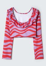 Biquíni Infantil Cropped Estampado Com Babados