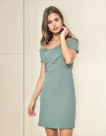 Vestido Curto Com Decote Transpassado
