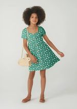 Vestido Infantil Em Tecido Sarjado De Viscose