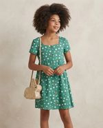 Vestido Infantil Em Tecido Sarjado De Viscose