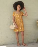 Vestido Infantil Em Tecido Sarjado De Viscose