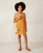 Vestido Infantil Em Tecido Sarjado De Viscose
