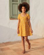 Vestido Infantil Em Tecido Sarjado De Viscose