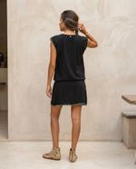 Vestido Básico Soltinho Com Detalhe Em Crochê