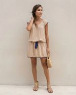 Vestido Básico Soltinho Com Detalhe Em Crochê