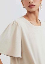 Blusa Feminina Manga Godê Com Linho