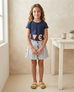 Shorts-saia Infantil Listrado Em Algodão