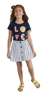 Shorts-saia Infantil Listrado Em Algodão