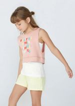 Regata Infantil Em Ribana E Blusa Cropped - São 2 Peças