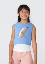 Regata Infantil Em Ribana E Blusa Cropped - São 2 Peças
