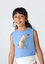 Regata Infantil Em Ribana E Blusa Cropped - São 2 Peças