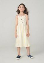 Vestido Midi Infantil Em Malha Atoalhada Off-white