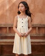 Vestido Midi Infantil Em Malha Atoalhada Off-white