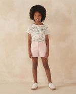 Shorts Menina Em Sarja Alfaiataria