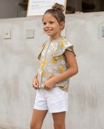 Shorts Menina Em Sarja Alfaiataria