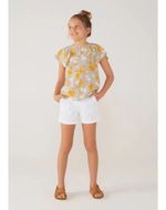 Shorts Menina Em Sarja Alfaiataria