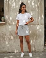 Shorts Saia Feminina Em Moletom Com Amarração Frontal