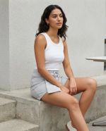 Shorts Saia Feminina Em Moletom Com Amarração Frontal