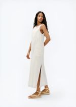 Vestido Midi Com Linho