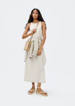 Vestido Midi Com Linho