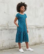 Vestido Midi Infantil Menina Em Viscose