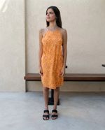 Vestido Evasê Em Tecido De Viscose Estampado  Rosa