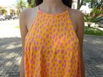 Vestido Evasê Em Tecido De Viscose Estampado  Rosa